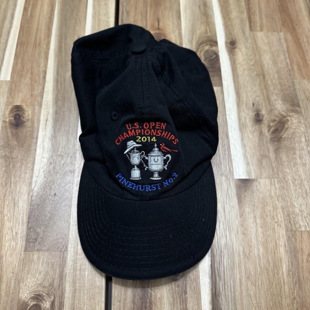 US Open Hat Mens Adjustable Black USGA Member Pinehurst No.2 Golf 2014 Dad Cap